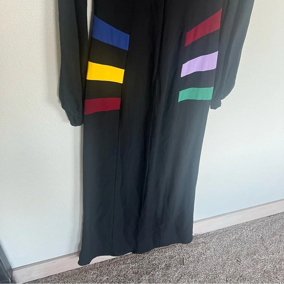 NWOT STAUD Pacha Bell Sleeve Color Blocking Maxi Dress Black Lilac Multicolor 2 - Picture 16 of 16